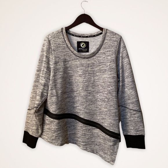 ACTIVEZONE Athleisure Asymmetrical Zipper Pullover Sweatshirt - Picture 1 of 12